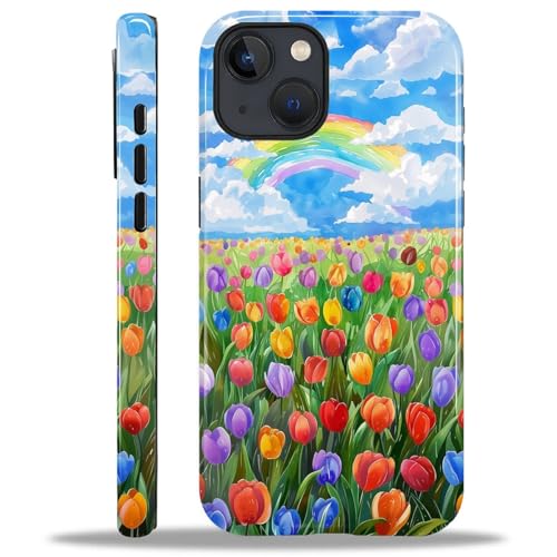 Yuning419 Schutzhülle kompatibel mit iPhone 15, Hybrid-Hartschale, 2-lagig, stoßfest, robuste Handyhülle für iPhone 15, bunte Tulpen unter einem Regenbogenhimmel Yuning419 Schutzhülle kompatibel mit iPhone 15, Hybrid-Hartschale, 2-lagig, stoßfest, robuste Handyhülle für iPhone 15, bunte Tulpen unter einem Regenbogenhimmel von Yuning419