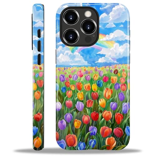 Yuning419 Schutzhülle kompatibel mit iPhone 15 Pro Max, Hybrid-Hartschalen-Schutzhülle, 2-lagig, stoßfest, robuste Handyhülle für iPhone 15 Pro Max, bunte Tulpen unter einem Regenbogenhimmel Yuning419 Schutzhülle kompatibel mit iPhone 15 Pro Max, Hybrid-Hartschalen-Schutzhülle, 2-lagig, stoßfest, robuste Handyhülle für iPhone 15 Pro Max, bunte Tulpen unter einem Regenbogenhimmel von Yuning419