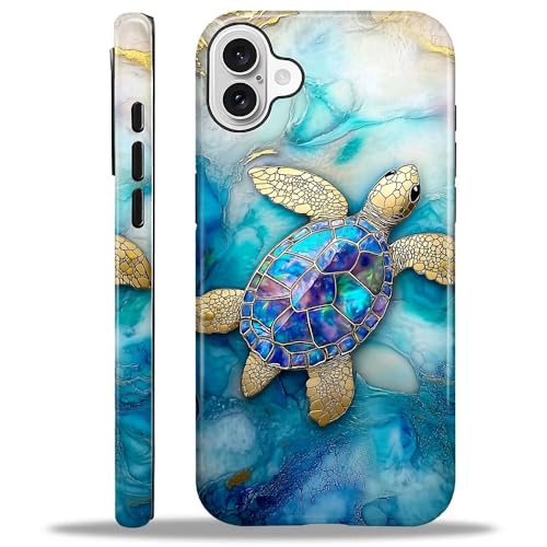 Yuning419 Schutzhülle kompatibel mit iPhone 16, Hybrid-Hartschalen-Schutzhülle, 2-lagig, stoßfest, robuste Handyhülle für iPhone 16, Marmor-Regenbogen-Schildkröte Yuning419 Schutzhülle kompatibel mit iPhone 16, Hybrid-Hartschalen-Schutzhülle, 2-lagig, stoßfest, robuste Handyhülle für iPhone 16, Marmor-Regenbogen-Schildkröte von Yuning419