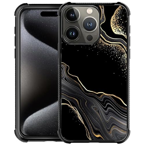 Yuning419 Schutzhülle kompatibel mit iPhone 16 Pro, Muster aus Plexiglas für Jungen und Mädchen, stoßfest, kratzfest, Fallschutz, schwarz-goldener Marmor Yuning419 Schutzhülle kompatibel mit iPhone 16 Pro, Muster aus Plexiglas für Jungen und Mädchen, stoßfest, kratzfest, Fallschutz, schwarz-goldener Marmor von Yuning419
