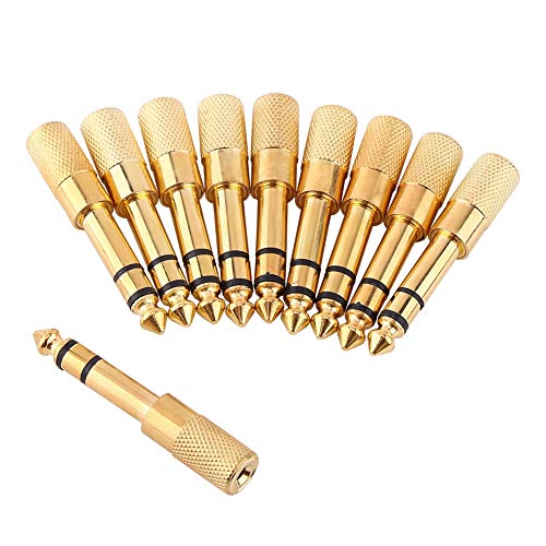 10PCS 6,5 mm Stecker auf 3,5 mm Buchse Audio Adapter, Stereo Audio Stecker Kopfhörer Mikrofonbuchse Adapter, antimagnetisch und Low Sound Loss 10PCS 6,5 mm Stecker auf 3,5 mm Buchse Audio Adapter, Stereo Audio Stecker Kopfhörer Mikrofonbuchse Adapter, antimagnetisch und Low Sound Loss von Yunir