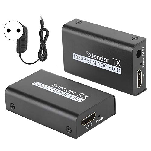 60M HDMI Extender, Internet-Sender für POC-Kabel Power EDID-Lernfunktion 100-240V(EU-Stecker) von Yunir