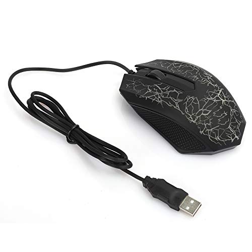 A30 Schwarz Tragbare kabelgebundene USB 2000DPI Optische Gaming-Maus Multifunktions-E-Sport-Maus mit bunten Atemlichtern für Desktop-Computer-Laptops(Schwarz) von Yunir