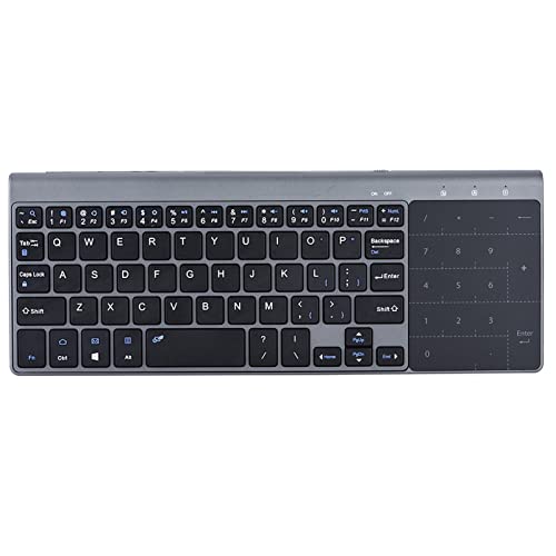 Drahtlose Touch-Tastatur, 2.4G 59 Tasten, tragbare, schlanke, ergonomische Tastatur, mit empfindlichem Touchpad, für TV-Box/Notebook/PC/Tablet von Yunir