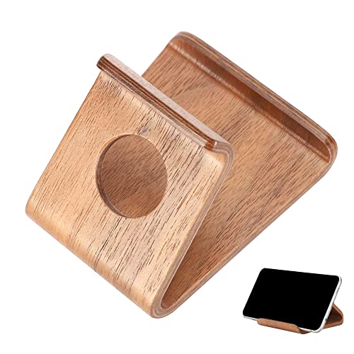 Handy-Ständer, Universal Wood Smartphone- und Tablet-Halter, Bambus-Holz-Desktop-Tablet-Halter, für das Home Office, Online-Klassenaufladung(Walnut) von Yunir