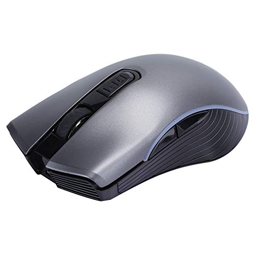 Stummschaltmaus, eingebauter Speicher Eingebauter Speicher für wiederaufladbare Mikroempfänger-Maus für Computer(Space Gray 【Dual Mode】2.4G+Bluetooth) von Yunir