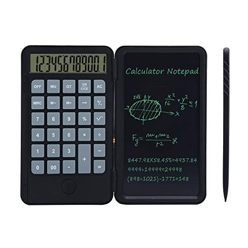 Taschenrechner-Notizblock, 6,5-Zoll-Taschenrechner und LCD-Schreibtafel 2-in-1-Akku-Zeichenbrett vom Typ C mit Ein-Tasten-Sperrbildschirmfunktion für Büro, Schule, Zuhause von Yunir