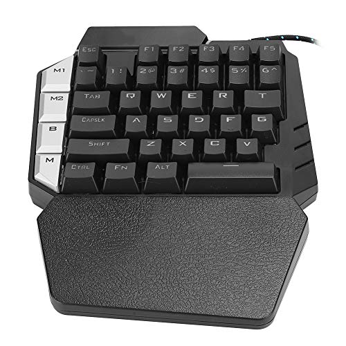 Tragbare -38-Tasten-Einhand-Tastatur für mechanisches Spielen Kabelgebundene USB-LED-Lichttastatur für Desktop-Computer Laptop-Notebook von Yunir