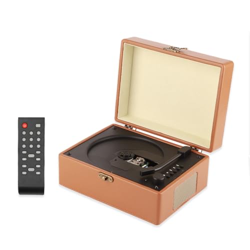 Vintage-CD-Player mit Bluetooth, Tragbarer CD-Player mit Vollfrequenz-Dual-Lautsprecher, Plattenspieler-CD-Player mit USB-Modus, Integrierte Hupe 4 Ohm 5 W X 2, Kompatibel mit von Yunir