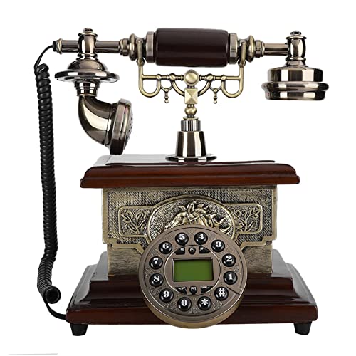 Vintage schnurgebundenes Telefon, Retro Old Fashion FSK/DTMF Anrufer-ID Schreibtisch Festnetztelefon, digitale LCD-Anzeige One-Touch-Wahlwiederholung, für Home Office Decor von Yunir