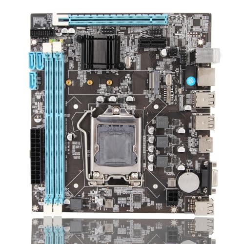 Yunir Desktop-Motherboard, H61 6Xusb2.0 Ddr3 M.2 Nvme Ngff 100Mbps LAN Micro ATX Motherboard Für Lga1155 Sockel I3 I5 I7, All-Solid-State-Kondensator-Design, HD-VGA-Ausgang von Yunir