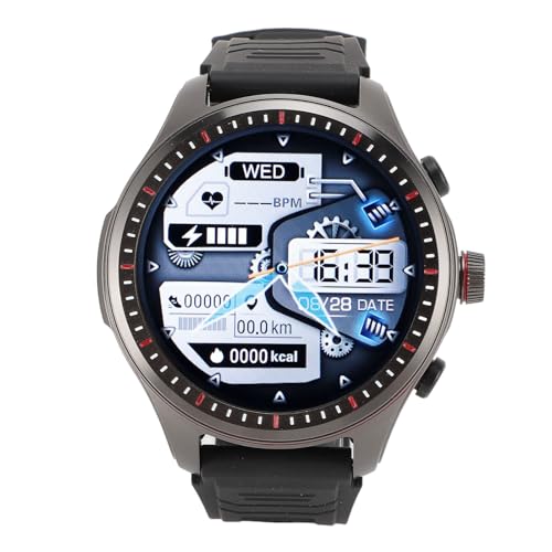 Yunir Smartwatch, Anrufe Entgegennehmen und Tätigen, HD-Bildschirm, Fitness-Tracker, Musik-Player, Smartwatch mit Ohrhörern, Fitnessuhr für Android (Black) von Yunir