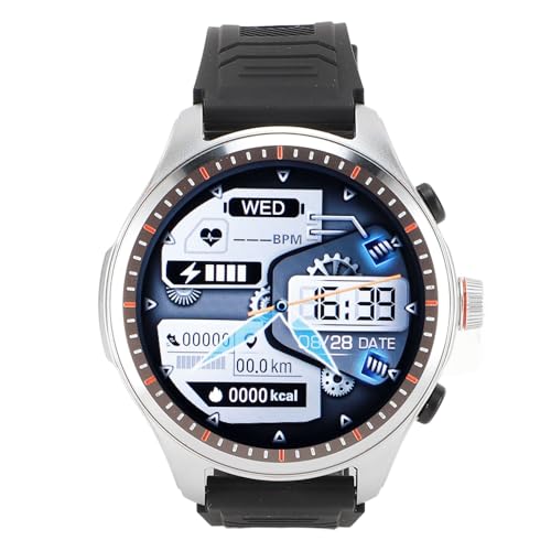 Yunir Smartwatch, Anrufe Entgegennehmen und Tätigen, HD-Bildschirm, Fitness-Tracker, Musik-Player, Smartwatch mit Ohrhörern, Fitnessuhr für Android (Silver) von Yunir
