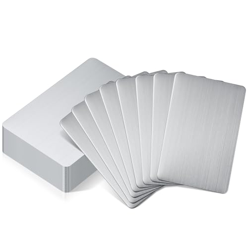 Yunsailing 30 Stück 304 Edelstahl Metall Visitenkarten Blanko Stahlkarte Lasergravur Edelstahlkarten für Haus Büro Kunden DIY Geschenkteller Karten, 86 x 54 mm (0,2 mm Dicke), IM-YUNSAILING-5212 von Yunsailing