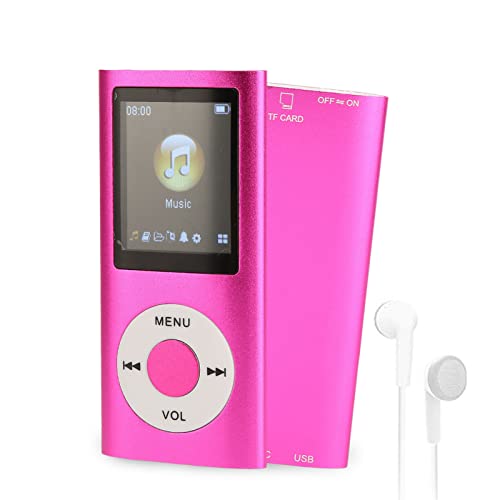 Yunseity 1,8-Zoll-Musik-MP3-MP4-Player, MP3-MP4-Player mit Ultradünnem Tragbarem BT-MP3-MP4-Player, Unterstützt 64-G-Speicherkarte, Lange Standby-Zeit von Yunseity