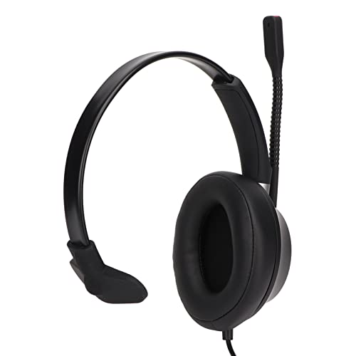 3,5-mm-Headset mit Mikrofon, Einseitiges VoIP-Headset mit Lautstärkeregler und USB-Soundkarte, Call-Center-Headset für Bürogeschäfte von Yunseity