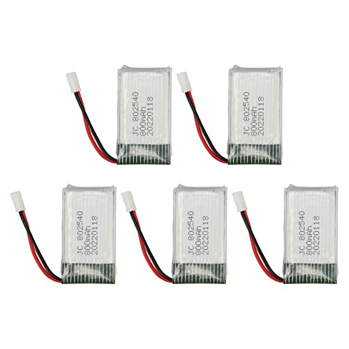 5 Stück RC-Drohnenbatterie, 3,7 V 800 MAh RC-UAV-Batterie-Backup, Wiederaufladbarer Lipo-Ersatzakku, Passend für SYMA X5C X5C 1 X5 X5SC X5SW M68 K60 RC-UAV-Drohne 5 Stück RC-Drohnenbatterie, 3,7 V 800 MAh RC-UAV-Batterie-Backup, Wiederaufladbarer Lipo-Ersatzakku, Passend für SYMA X5C X5C 1 X5 X5SC X5SW M68 K60 RC-UAV-Drohne von Yunseity