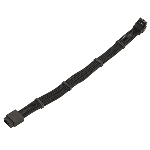 ATX3.0 PCIE 5.0 Modulares Stromkabel, Hochdichte Kabelhülse, Sicherer 600-W-Stecker auf Buchse, 16-polig, 12+4P, Grafikkarten-Stromkabel, Unterstützt Hohe Last (Black) von Yunseity