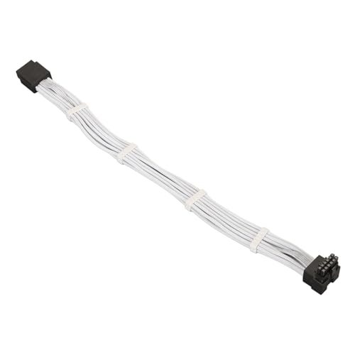 ATX3.0 PCIE 5.0 Modulares Stromkabel, Hochdichte Kabelhülse, Sicherer 600-W-Stecker auf Buchse, 16-polig, 12+4P, Grafikkarten-Stromkabel, Unterstützt Hohe Last (White) von Yunseity
