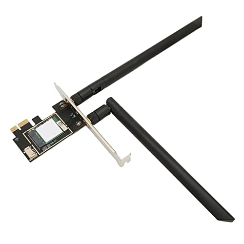 AX210 Wireless Network Adapter Card, WiFi 6E Card Bluetooth 5.2 Tri Band 2.4G/5G/6G PCIe WiFi Card, mit MUMIMO-Technologie, für Windows 10/11 Desktop, PC(Schwarz) von Yunseity
