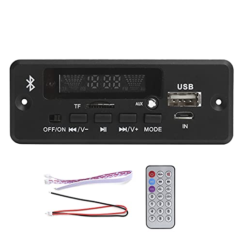 Bluetooth 5.0 MP3-Decoder-Board-Modul mit APP-Steuerung, Freisprechanruf, USB-Soundkarte, FM-Radio, AUX für Autoradio (Black) von Yunseity