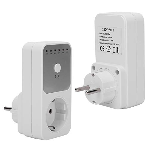 Countdown-Timer-Schalter-Stecker-Controller, EU-Stecker 230 V, Energieeinsparung, Sicherheit zu Hause, Überladung Verhindern, 6 Einstellungen, Stromverbrauch Messen von Yunseity