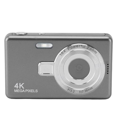 Digitalkamera, 12 MP, 16-facher Zoom, 1080P, Studenten-Digitalkamera für Fotografie (Gray) von Yunseity