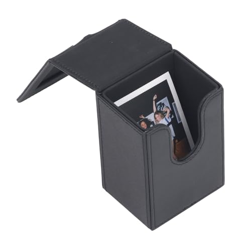 Foto-Aufbewahrungsbox, Bildhalter-Aufbewahrungsbox für 3-Zoll-Fotos, 50 Blatt PU-Leder-Sofortbildkamera, Fotorahmen und Halter (Black) von Yunseity