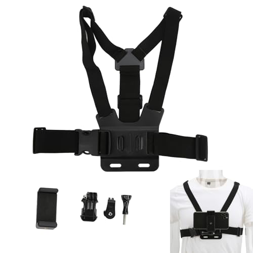 Yunseity Brustgurt, Multifunktions Kamera Handy Gurthalter Clips Verstellbarer Fixierungshalterung mit Handy-Clip-Halterung für Videoaufnahmen Yunseity Brustgurt, Multifunktions Kamera Handy Gurthalter Clips Verstellbarer Fixierungshalterung mit Handy-Clip-Halterung für Videoaufnahmen von Yunseity