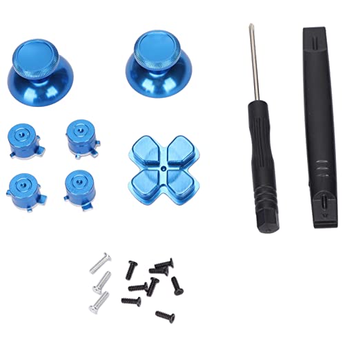 Metall-Thumbsticks für PS5-Controller, Ersatz-Joystick aus Aluminiumlegierung, Analog-Thumbstick, ABXY-Tasten, Ersatz-Kits(Blau) von Yunseity
