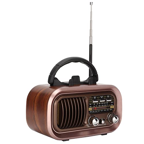 Retro AM FM Kurzwellenradio, Vintage-Radio mit Bluetooth-Lautsprecher, Tragbares Radio Unterstützt TF-Karte und USB, Vintage-Heimdekorationsgeschenk (RXBT628) von Yunseity