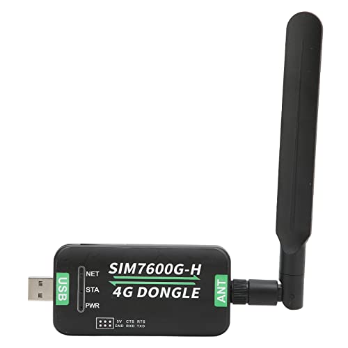 SIM7600G-H 4G-DONGLE mit Antenne, Unterstützt 2G/3G/4G-Netzwerk, USB/UART-Kommunikation, 150 Mbit/s (DL)/50 Mbit/s (UL), GNSS, für Windows, Linux-PC von Yunseity