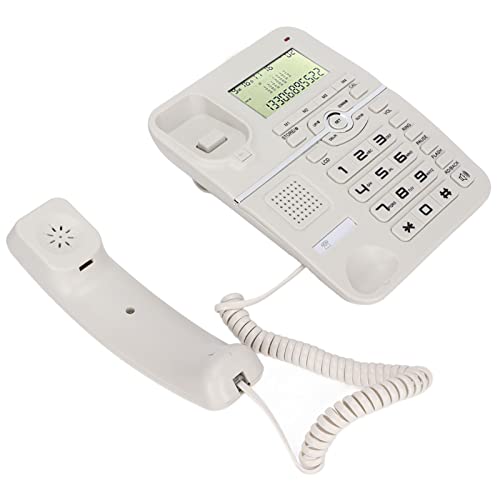 Schnurgebundenes Telefon, Festnetz-Tischtelefon mit Anrufer-ID-Anzeige, FSK/DTMF Dual Systems, Büro Haus Festnetztelefone für Zuhause (Weiss) von Yunseity