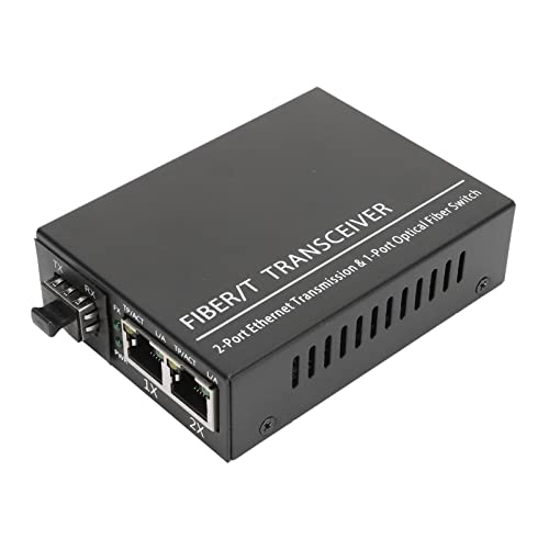 Single Mode Multi Mode Ethernet Medienkonverter, 10/100/1000 Base T SFP zu RJ45 Konverter Transceiver mit LED-Anzeige (EU-Stecker) von Yunseity