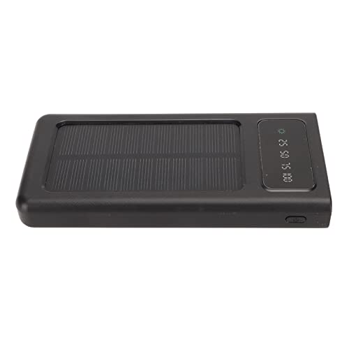 Solar Power Bank, 20000mAh Tragbares Ladegerät mit USB-Anschluss, USB C, Micro-USB-Port, Externer Akku-Unterstützung-Power-Display Eingebaute LED-Taschenlampe und Kompass (Schwarz) von Yunseity