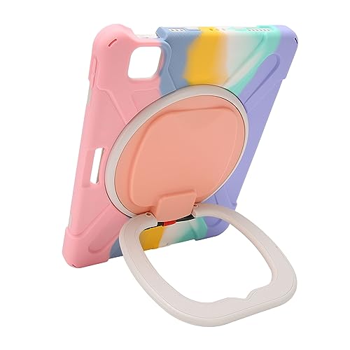 Tablet-Hülle, Stoßfester Schutz, Silikon-Tablet-Hülle, 2-in-1-Tablet-Ständer, Schutzhülle mit Schultergurt für Tablet Air 4 10,9 Zoll 2020 Pro 11 (Buntes Rosa) von Yunseity