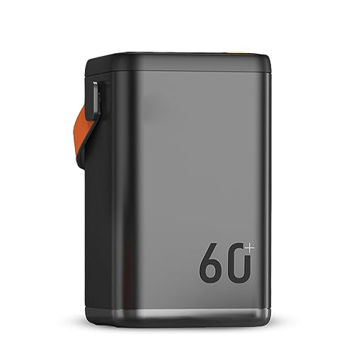 Yunseity Tragbares 18-W-Kraftwerk, 60000-mAh-Powerbank-Backup-Akku mit hoher Kapazität, mit 4 Ausgängen und 2 Eingängen, USB-Anschluss, PD 3.0 Typ C-Anschluss, für den Außenbereich Grau von Yunseity