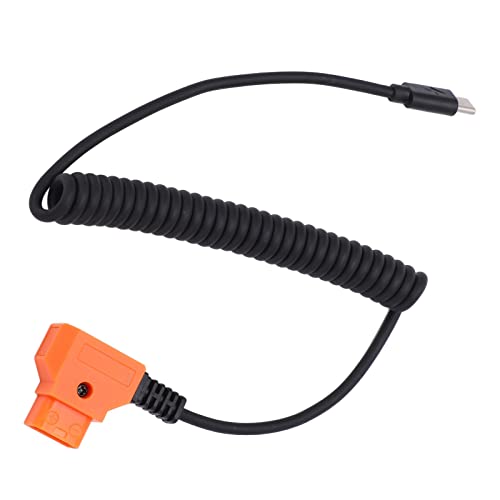 USB-C-zu-D-Tap-Stromkabel, Flexibles 35–90 cm Langes Federkabel für Digitalkamera-Zubehör, Zum Aufladen des V-Mount-Akkus von Yunseity