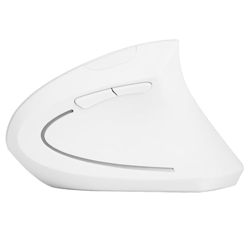 Vertikale Maus, 2,4 GHz Wireless Ergonomische Maus Optische Gaming-Maus Verzögerungsfrei, 3 Einstellbare DPI 800/1200/1600 Stufen 6 Tasten, für PC, Laptop(Weiß) von Yunseity