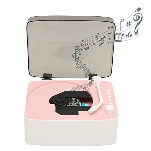 Vintage-CD-Player, Tragbarer Musikplayer Im Retro-Design, Multifunktional und Einfach zu Bedienen (Rosa) von Yunseity