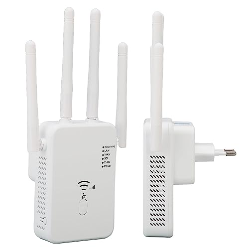 WiFi Extender, 5G Dual Band WiFi Booster Unterstützt 105+ Geräte, Wireless Signal Repeater Booster mit Ethernet-Anschluss, Home Wireless Signal Booster (EU-Stecker) von Yunseity