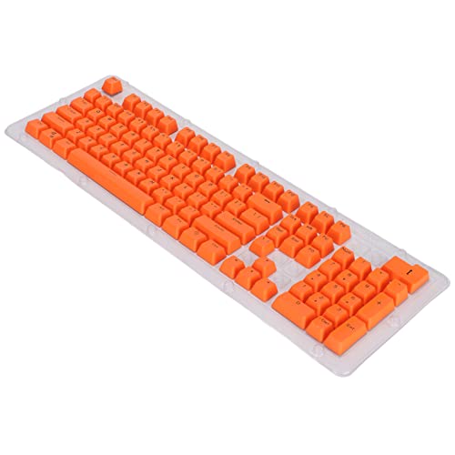 Yunseity 106 Tasten Kapcaps, OEM-Höhe DIY Custom Keycaps, Zweifarbige Injection-Tastatur-Tastenkappen, für Mechanische Tastaturen mit 61/87/104 Tasten (Orangerote Schwarze Zeichen) von Yunseity