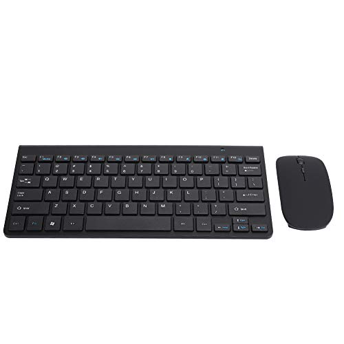 Yunseity 2,4 G + 1200 DPI Wireless-Maustastatur, Ultradünne/Tragbare/Ergonomische Tastatur ， Leise Tastatur Kompatibel mit Laptop/Desktop/PC (Black) von Yunseity