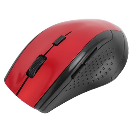 Yunseity 2,4 G Kabellose Mäuse, Tragbar, Schnelle Datenübertragung, Anzeige bei Niedrigem Batteriestand, Kompakte Laptop-Maus mit USB-Empfänger für Desktop-PC (Rot) von Yunseity