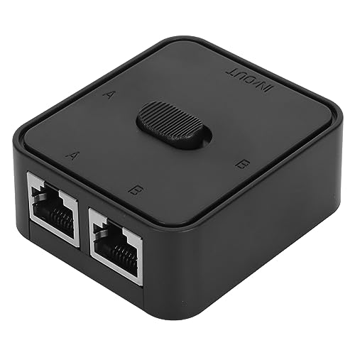 Yunseity 2 Port Gigabit Netzwerk Switch, RJ45 CAT6 Port Gigabit Ethernet Switch 2 in 1 Out, Netzwerk Tastendruck Schalter Splitter Auswahlbox von Yunseity