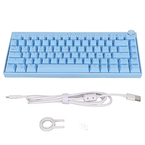 Yunseity 2.4G Wireless//Wired Blue Mechanische Tastatur, 82 Tasten 3 Modi RGB-Tastatur mit Hintergrundbeleuchtung, Wiederaufladbarer Akku, für, Andriod, IOS (Blauer Schalter) von Yunseity