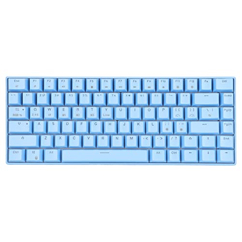 Yunseity 2.4G Wireless//Wired Blue Mechanische Tastatur, 82 Tasten 3 Modi RGB-Tastatur mit Hintergrundbeleuchtung, Wiederaufladbarer Akku, für, Andriod, IOS (Roter Schalter) von Yunseity