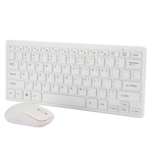 Yunseity 2.4G Wireless Keyboard and Mouse Combo, Ultra Slim Quiet 78 Keys Compact Keyboard, mit Ergonomischem Design, für Windows 7/8, XP(Weiß) von Yunseity