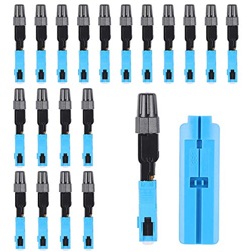 Yunseity 20-teiliges Glasfaser-Schnellanschluss-Kit, Wiederverwendbarer SC/UPC-Glasfaser-Schnellanschlussadapter, für SC/UPC Yunseity 20-teiliges Glasfaser-Schnellanschluss-Kit, Wiederverwendbarer SC/UPC-Glasfaser-Schnellanschlussadapter, für SC/UPC von Yunseity