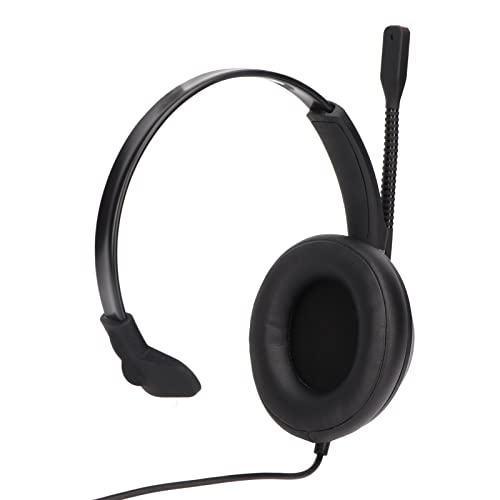 Yunseity 3,5-mm-Headset mit Mikrofon, ENC Noise Cancel Ling Monaural Headset, Verdrahtetes Handy-Headset, für Call Center Business, PC Computer Laptop von Yunseity